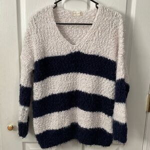 Altar’d State sweater. V neck. Blue and white striped. Size S/M